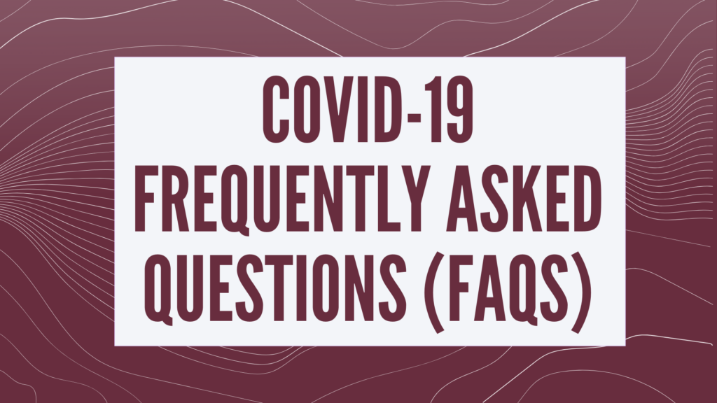 Covid FAQ Logo maroon background