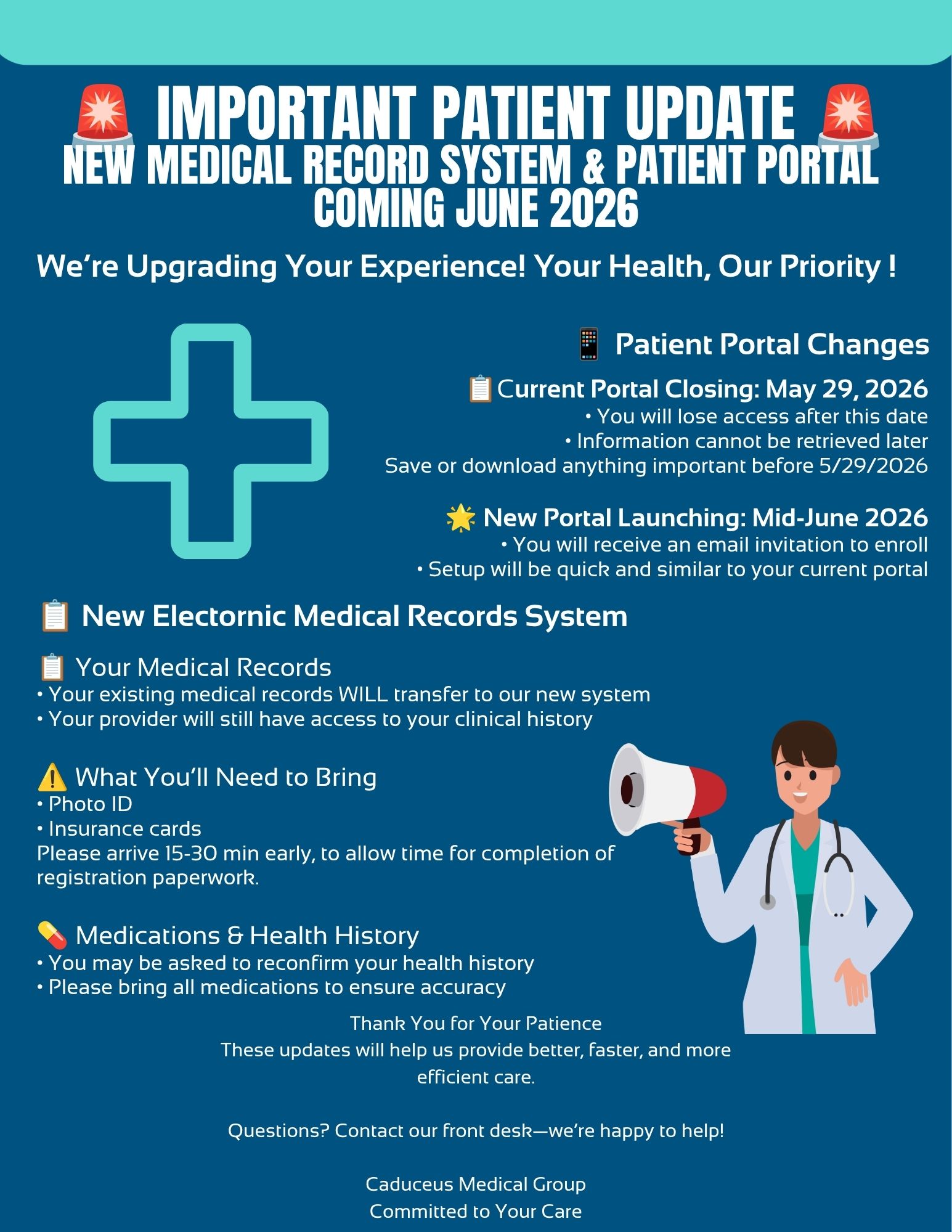 Blue Green Simple Medical Service Flyer